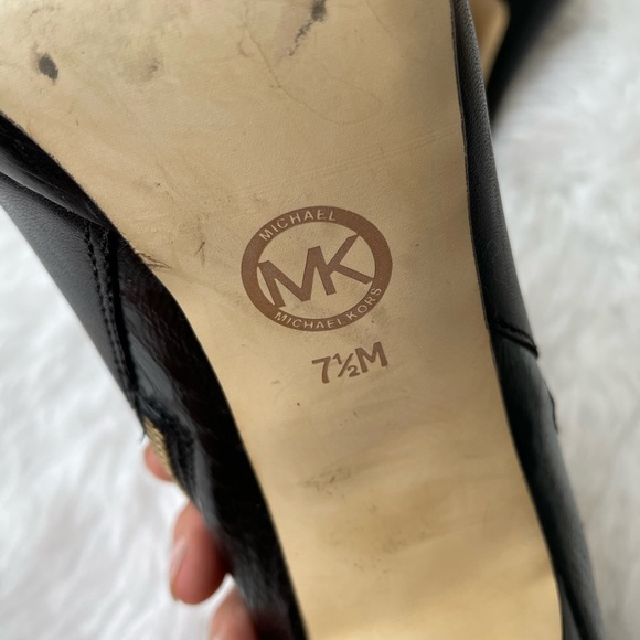 MICHAEL Michael Kors Black Ankle Booties with Gold Zipper - Picture 8 of 8